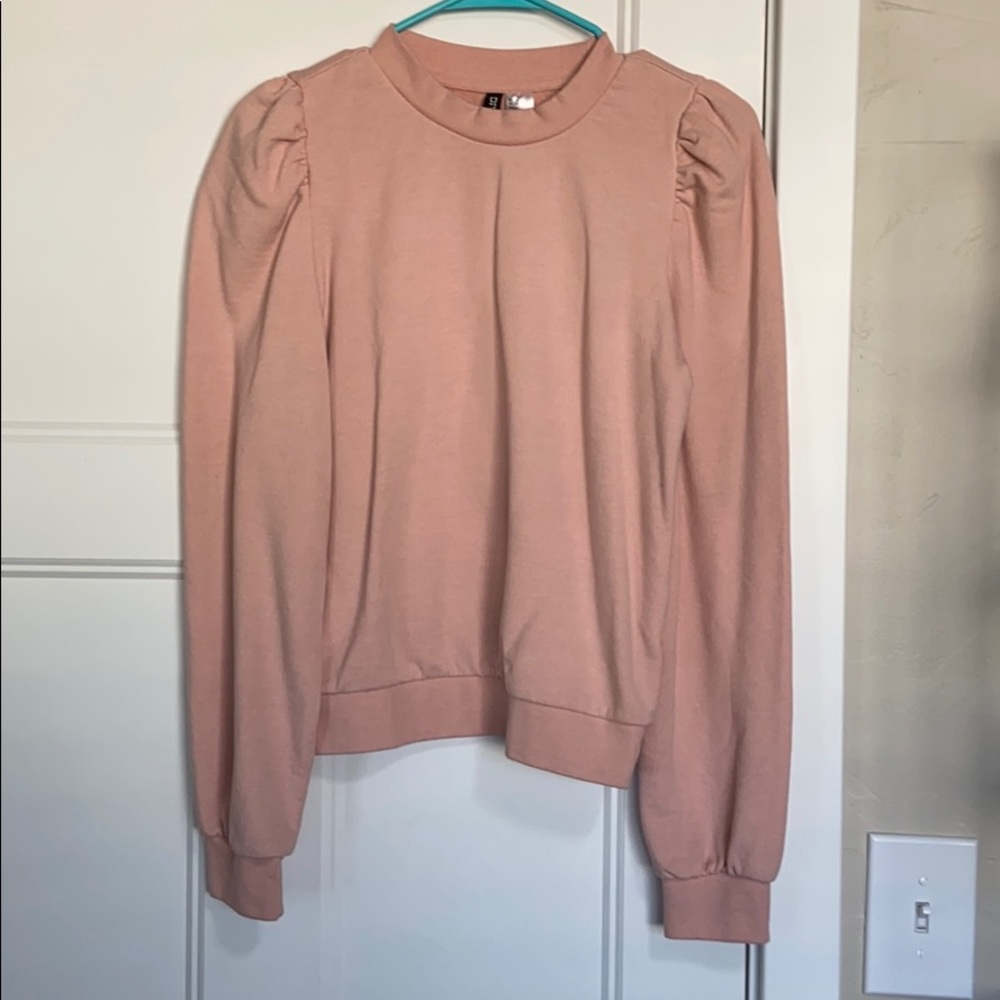 Blush Pink Puff Long Sleeve Top